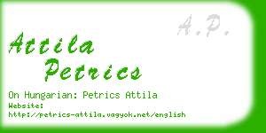 attila petrics business card